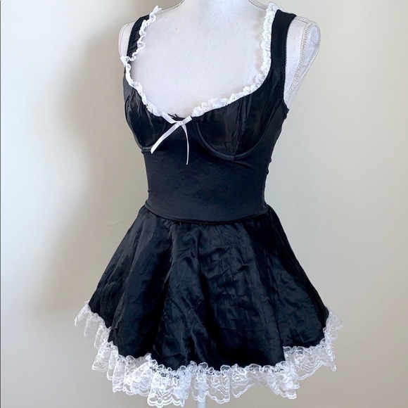 Frederick’s of Hollywood Sexy Satin Maid Dress